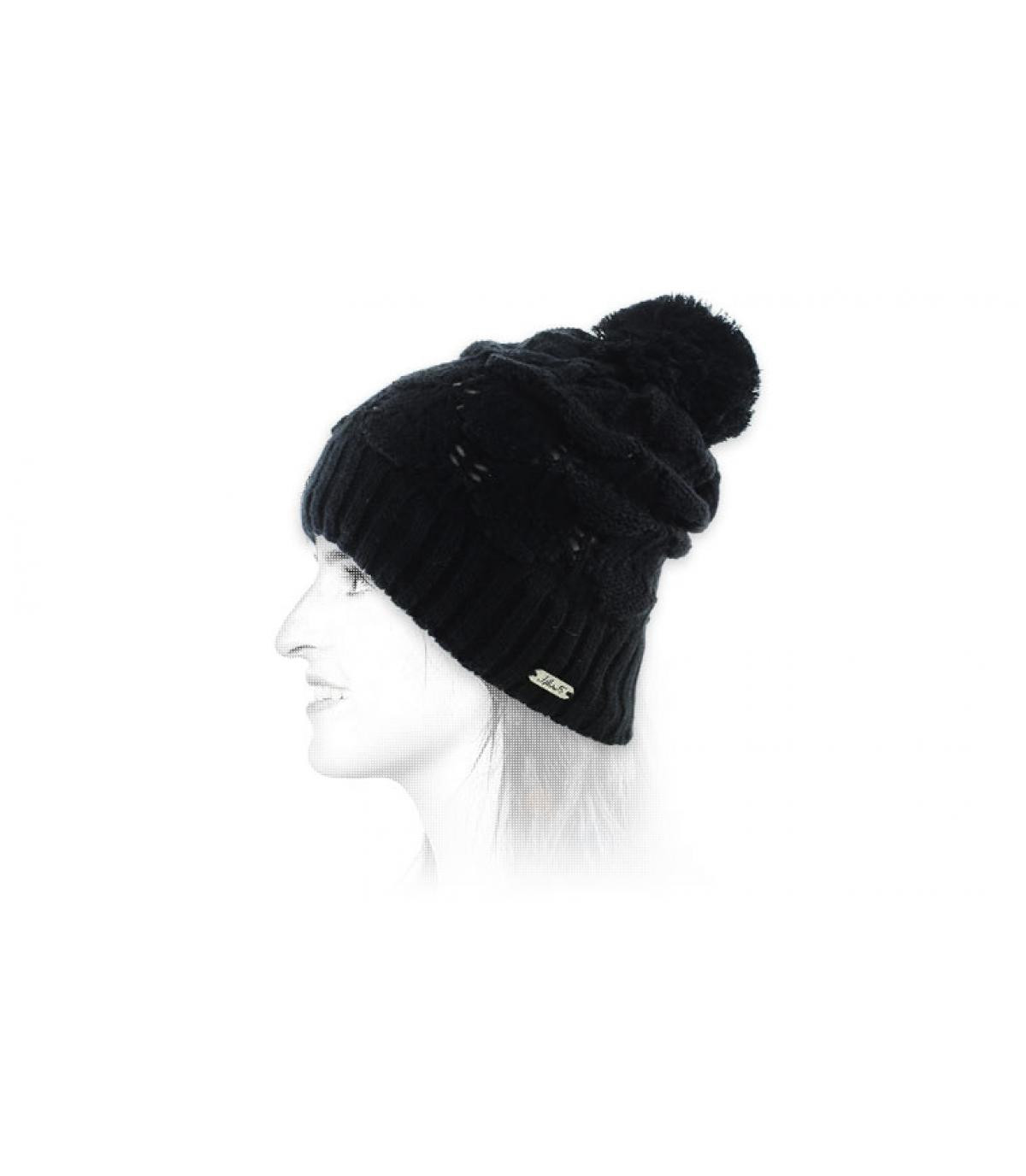 gorro borla negro chillouts Ingrid Hat black